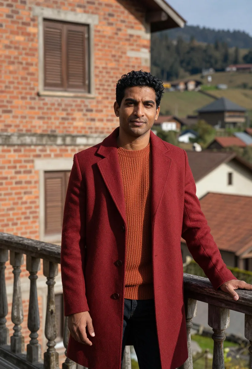 AI antananarivo architect highland brick red sample — portrait of a man, an architect in his mid-thirties of India