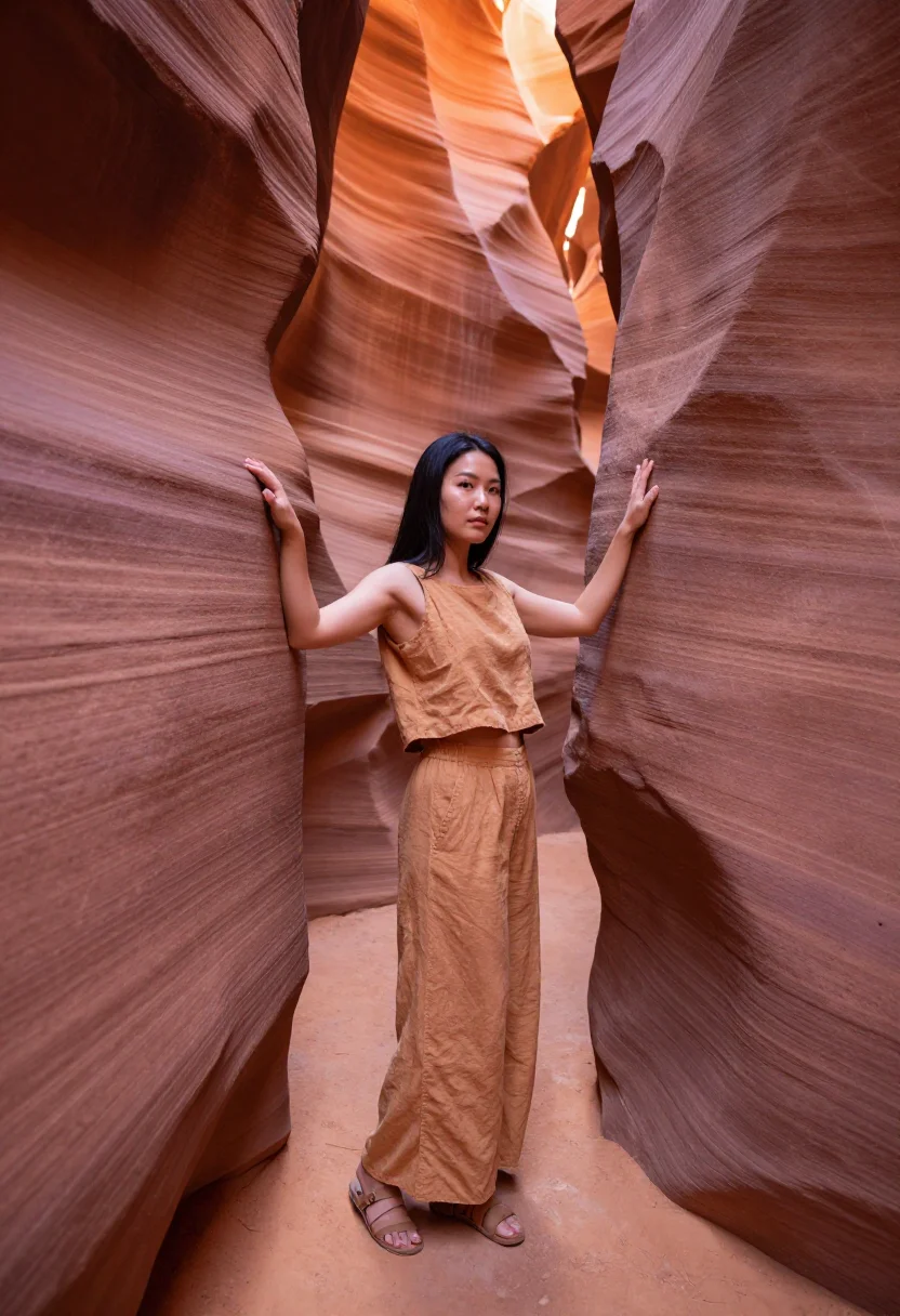 AI antelope canyon sample — portrait of a woman, full-length portrait of an East-Asian w