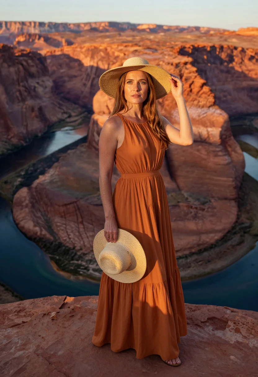 AI antelope canyon sample — portrait of a woman, half-length portrait of a Western-Europ