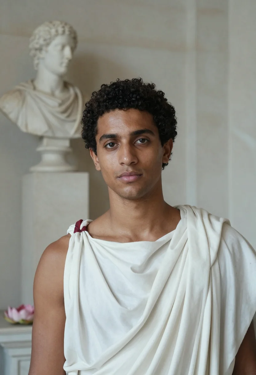 AI antinous sample — portrait of a man, close head-and-shoulders portrait of a Gr