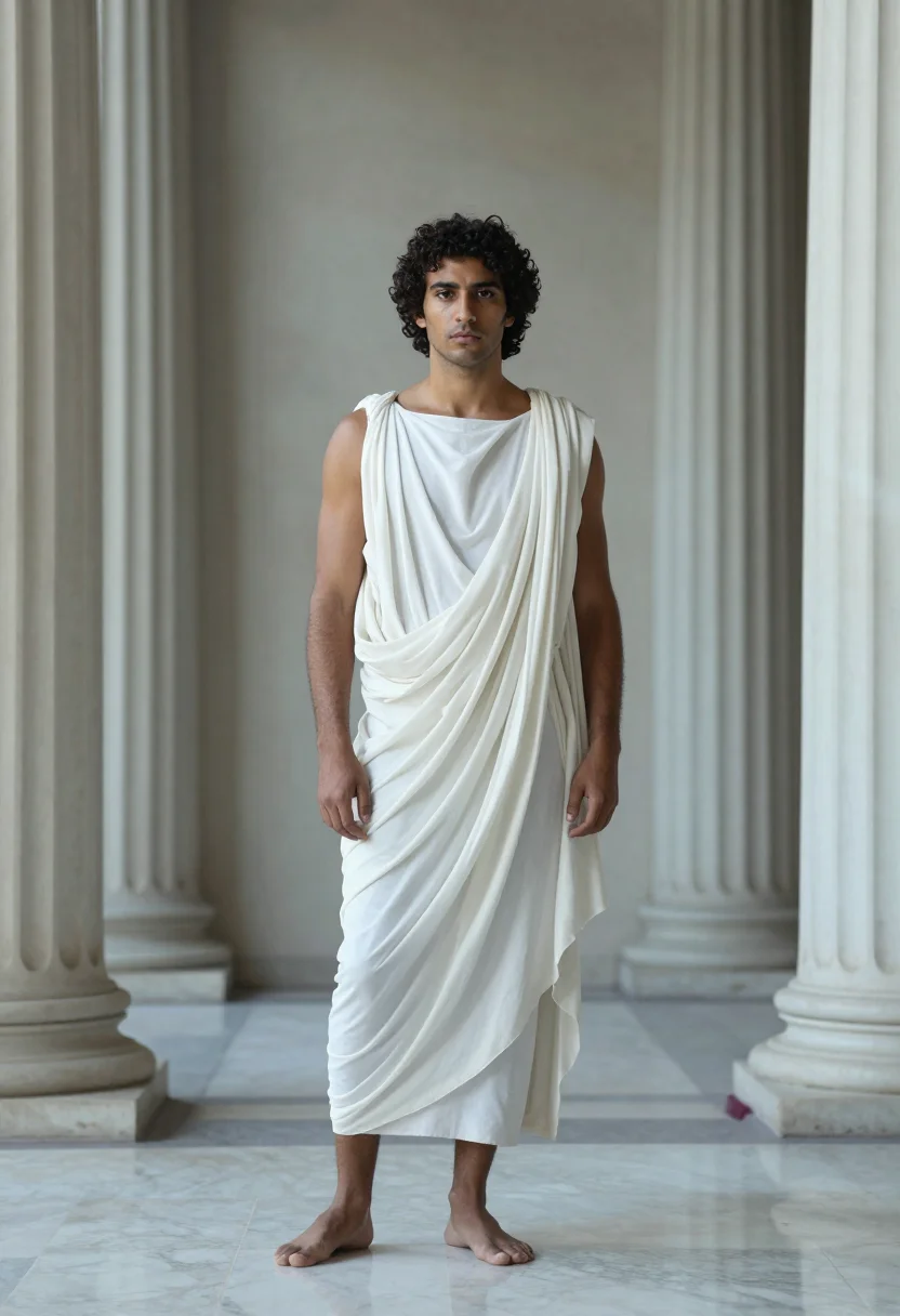 AI antinous sample — portrait of a man, full-length standing portrait of a Greek