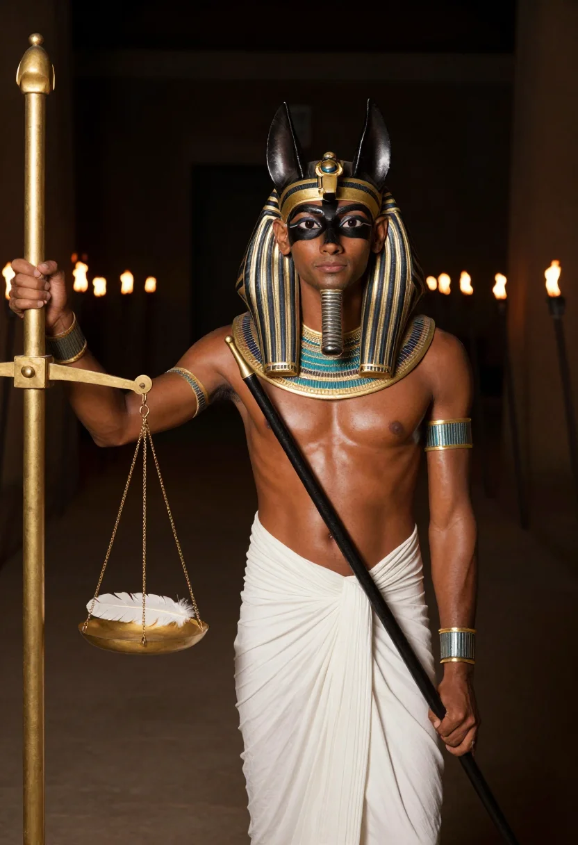 AI anubis sample — portrait of a man, three-quarter-length portrait of an Egypt