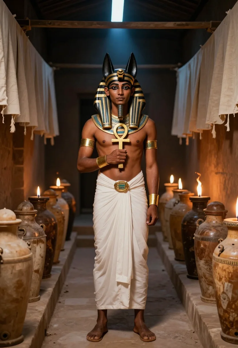 AI anubis sample — portrait of a man, full-length portrait of an Egyptian man o