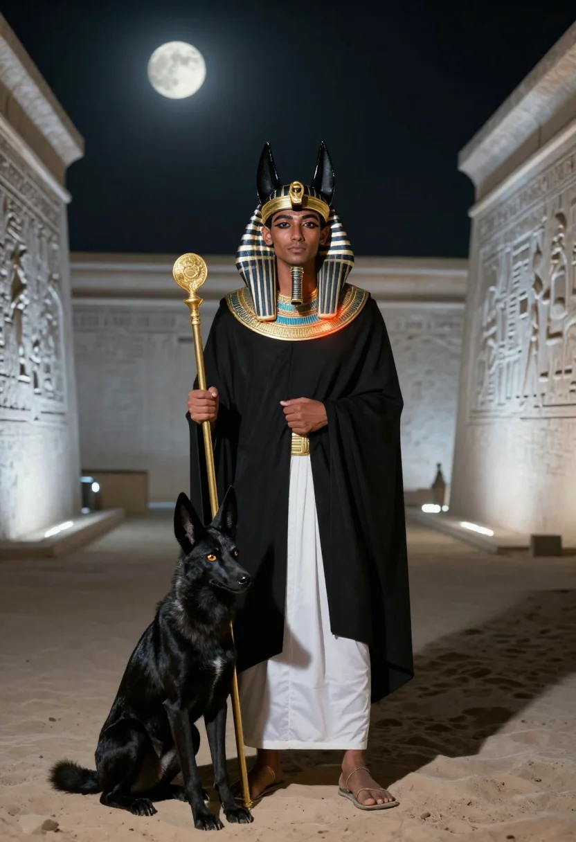 AI anubis sample — portrait of a man, full-length portrait of an Egyptian man o