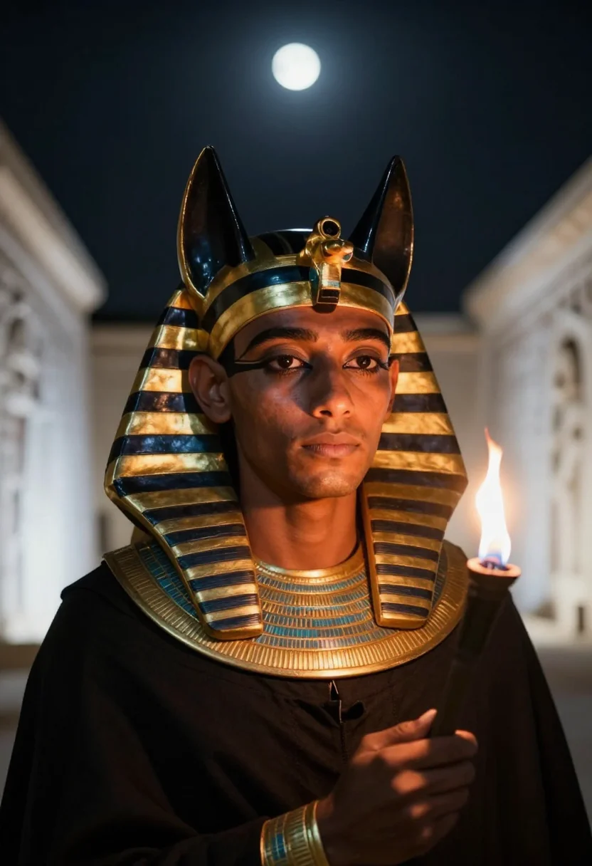 AI anubis sample — portrait of a man, close head-and-shoulders portrait of an E