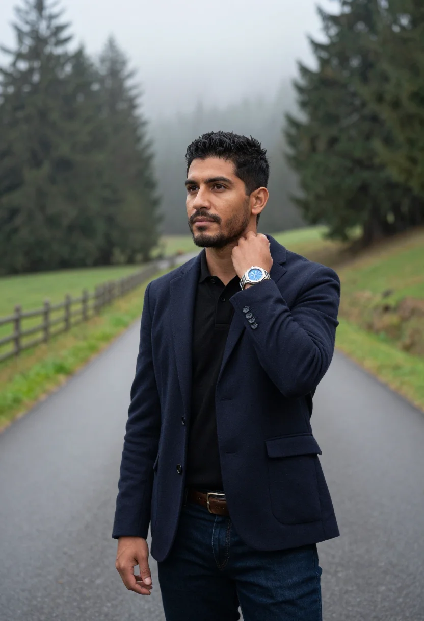 AI ap royal oak sample — portrait of a man, close portrait of a Latin American man in