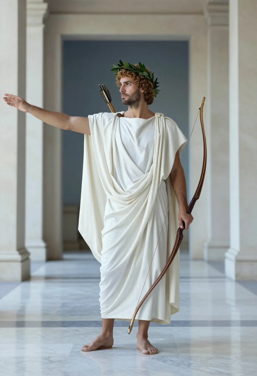 AI apollo sample — portrait of a man, full-length portrait of a Greek man in hi