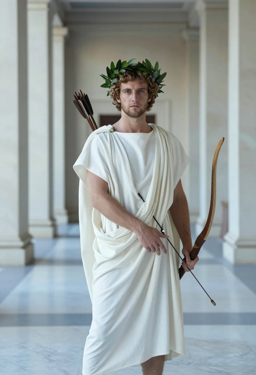 AI apollo sample — portrait of a man, three-quarter-length portrait of a Greek