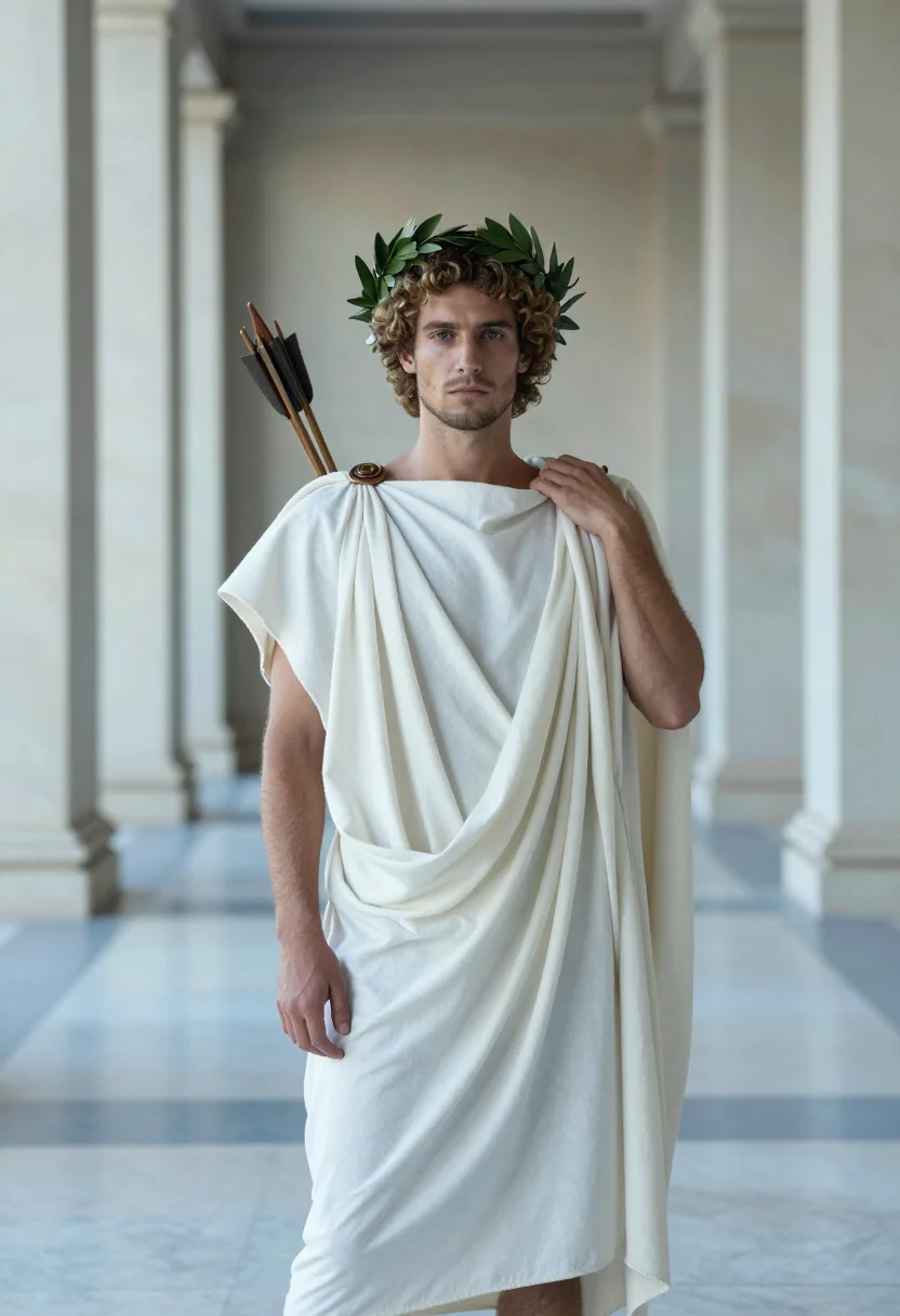 AI apollo sample — portrait of a man, half-length portrait of a Greek man in hi