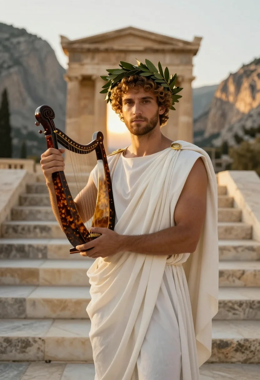 AI apollo sample — portrait of a man, half-length portrait of a Greek man in hi