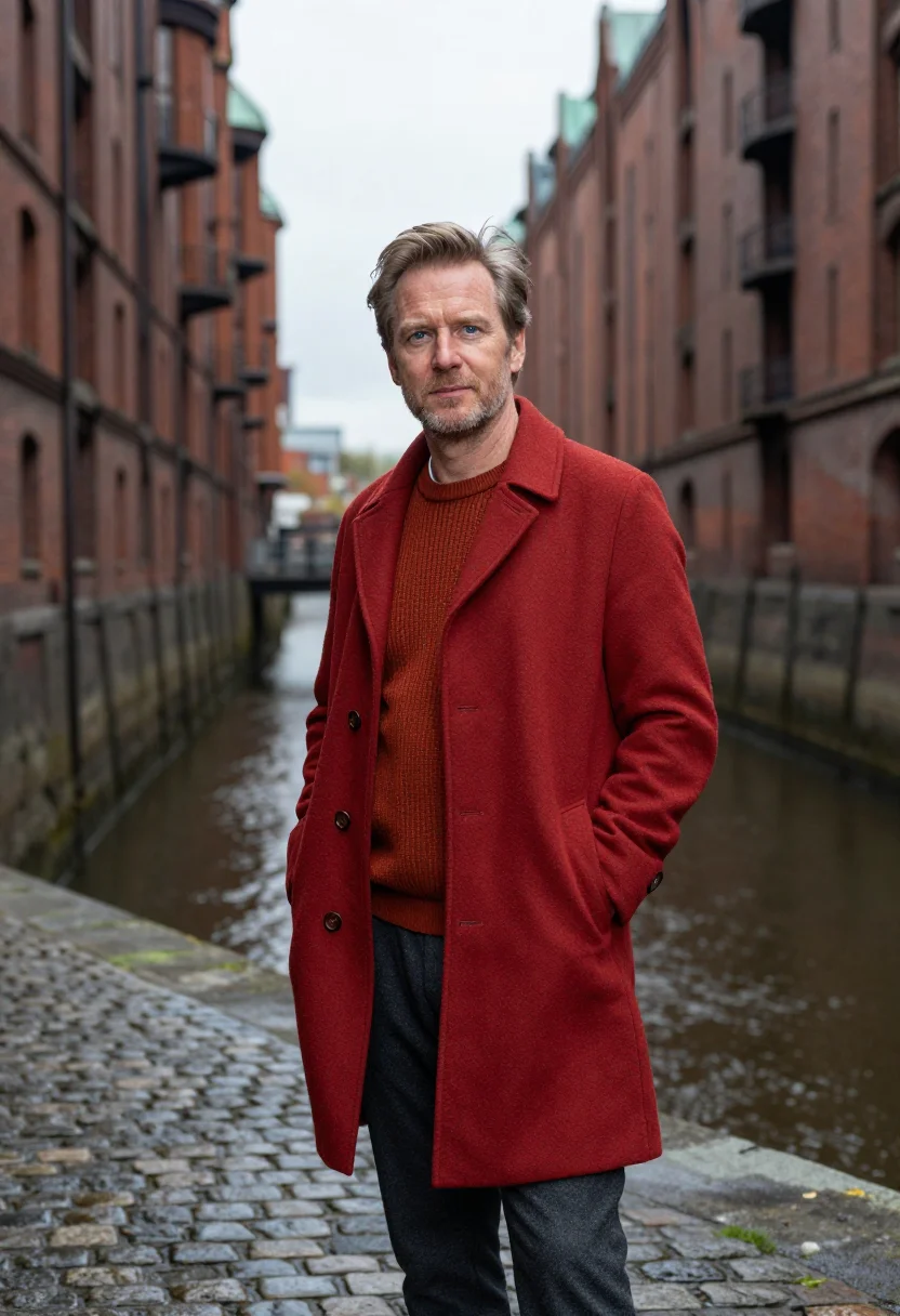 AI architect hafencity brick red sample — portrait of a man, half-length portrait of a Dutch man in hi