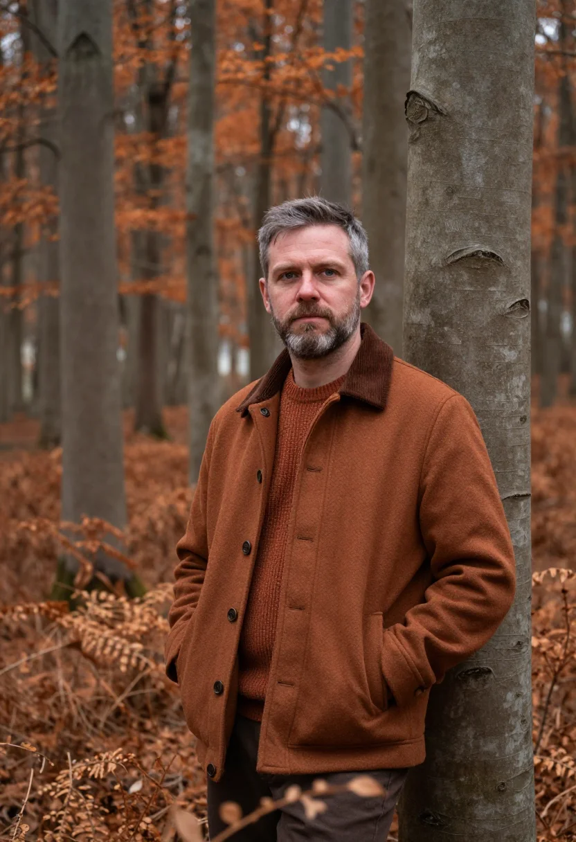 AI ardennes forest copper sample — portrait of a man, half-length portrait of a Walloon man in