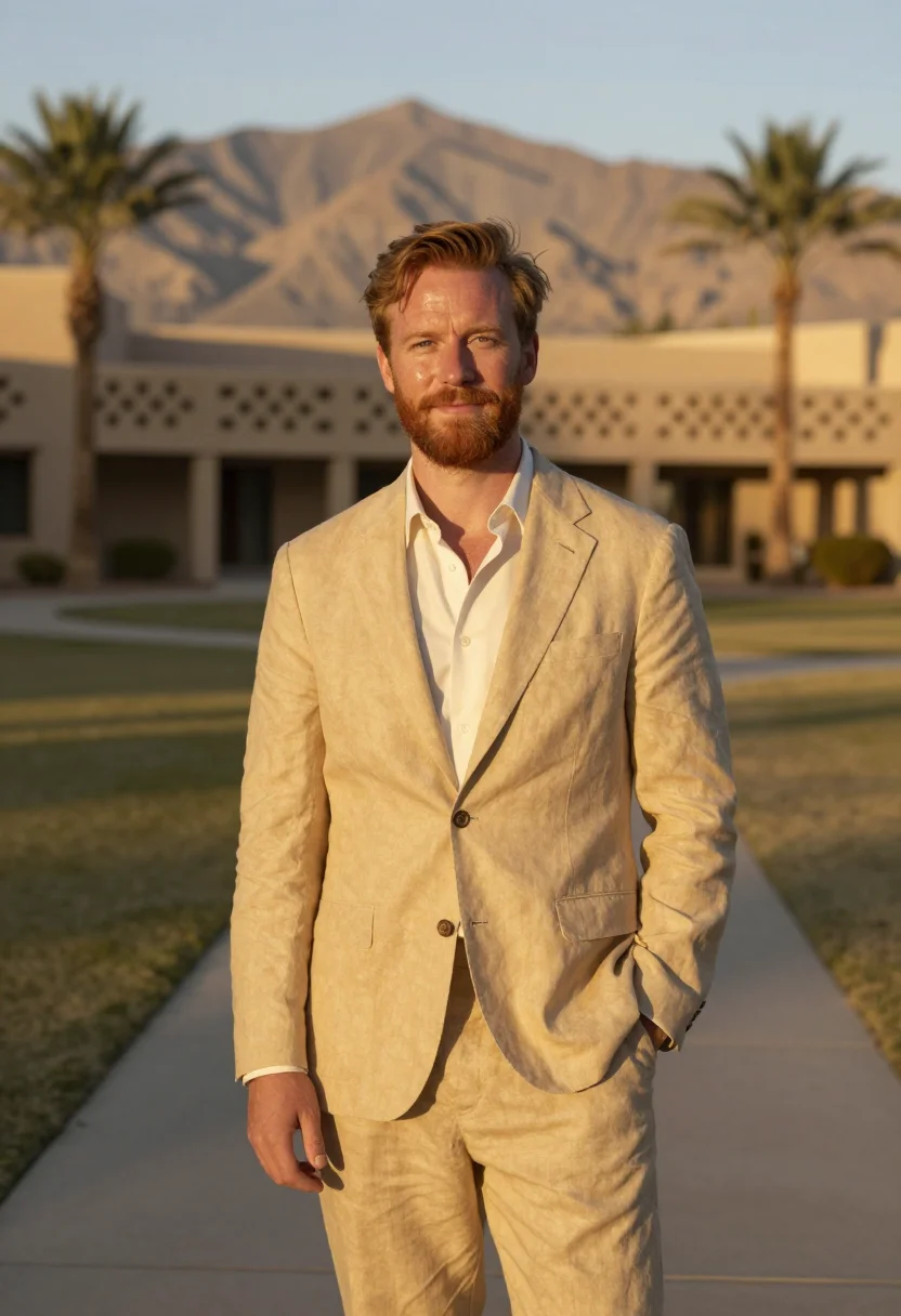 AI arizona biltmore hotelier gold sample — portrait of a man, framed at half-length, cropped at the hip