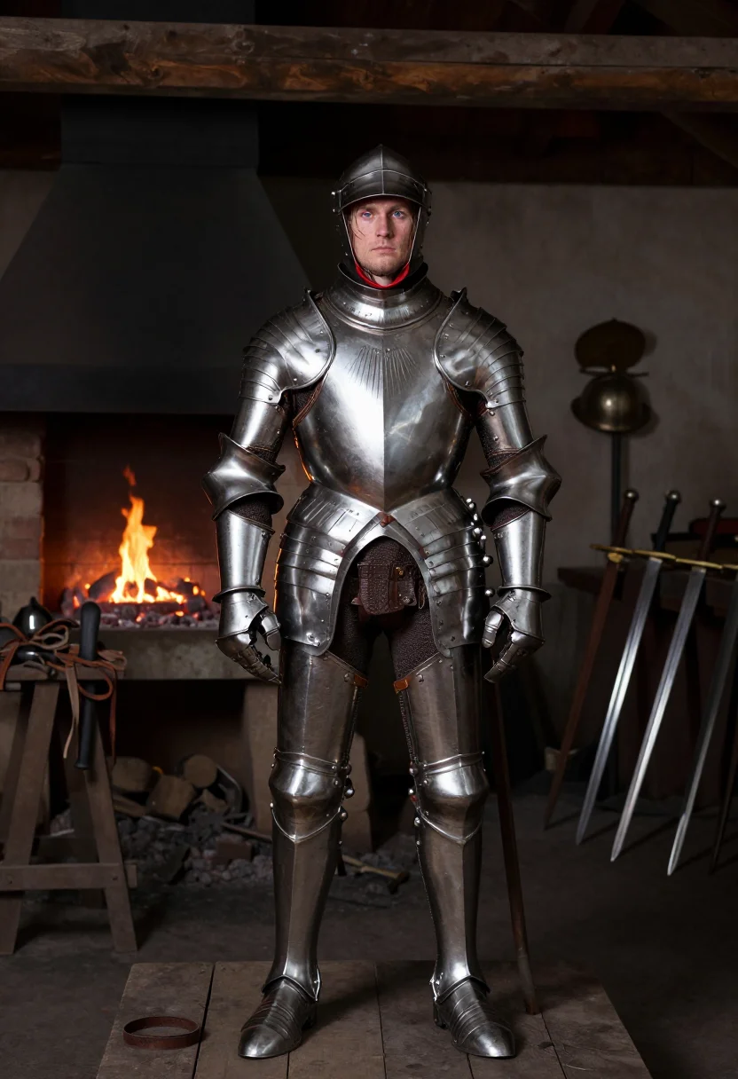 AI armory sample — portrait of a man, full-length portrait of a Western-Europea