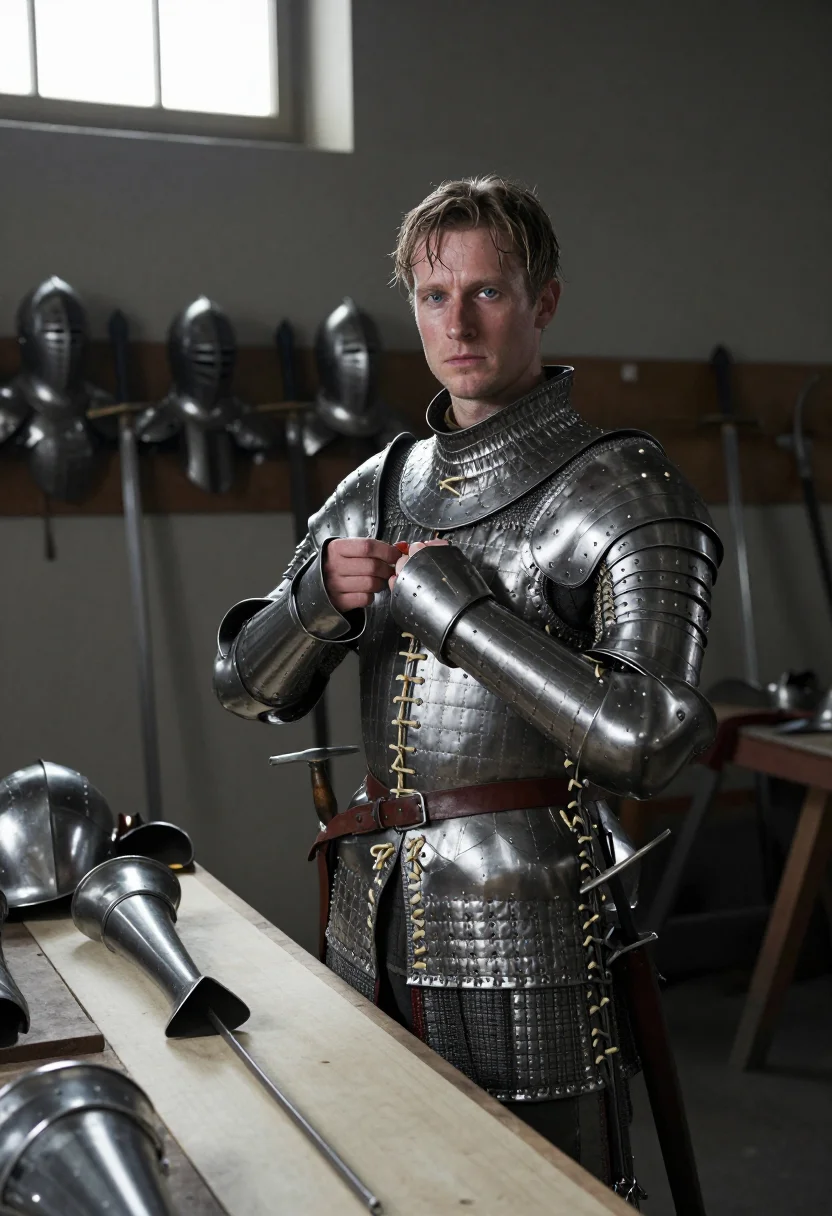 AI armory sample — portrait of a man, chest-up portrait of a Western-European m