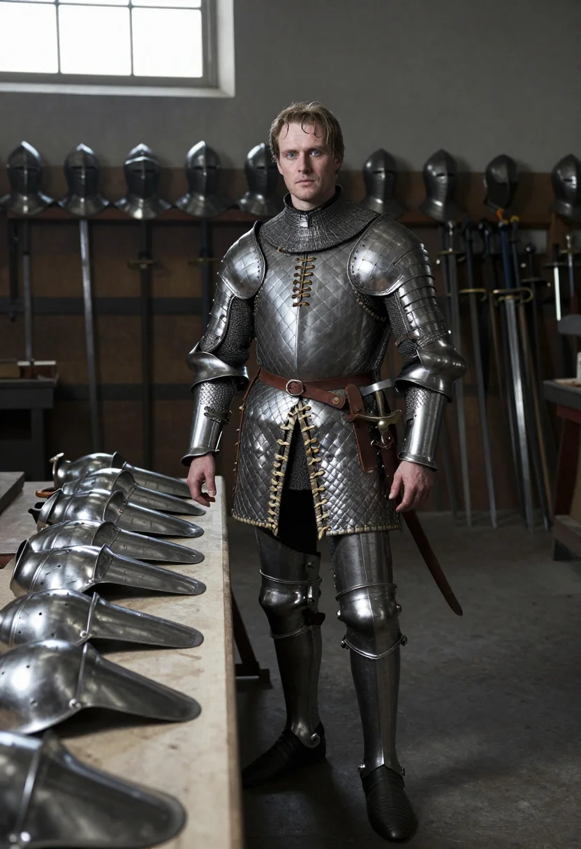 AI armory sample — portrait of a man, full-length portrait of a Western-Europea