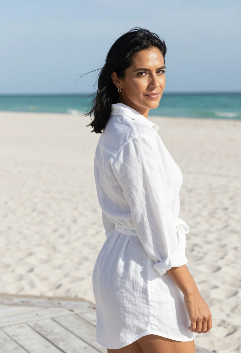 AI art basel miami advisor white sample — portrait of a woman, framed chest-up, a Colombian woman in h