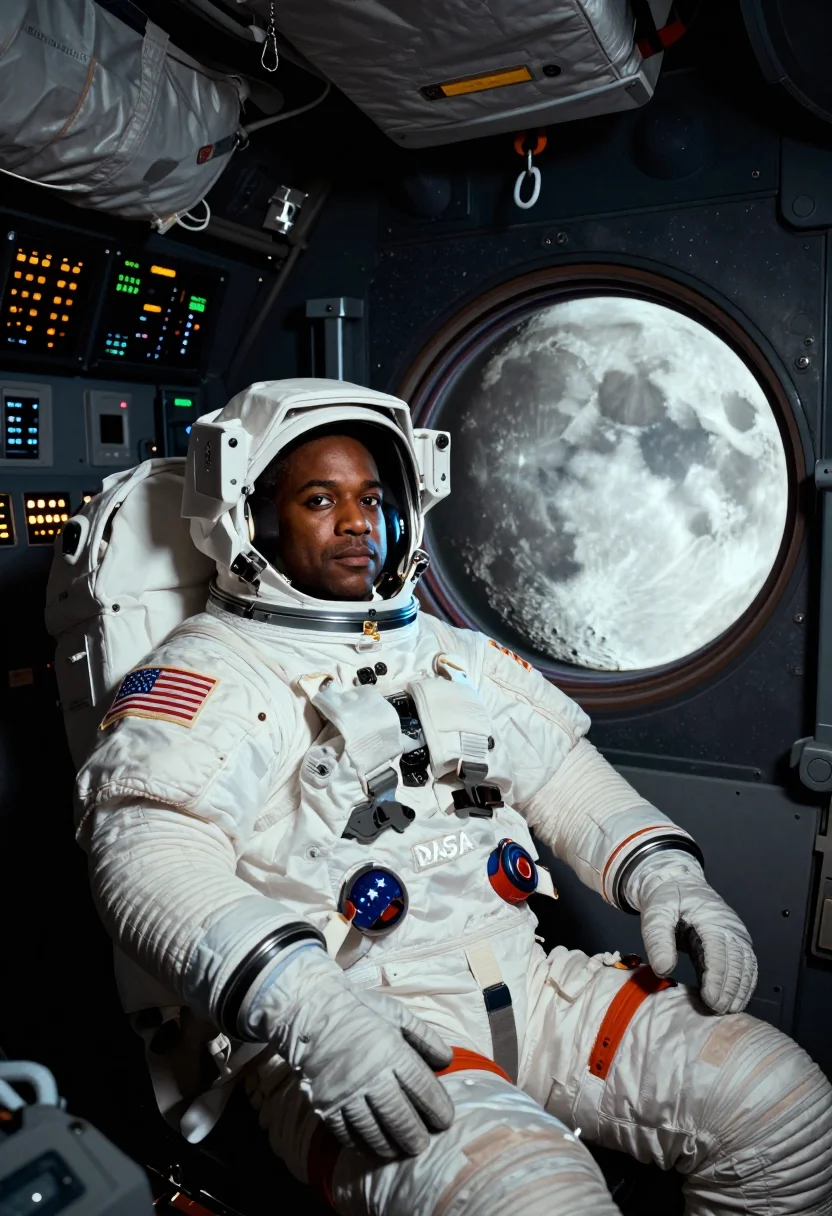 AI artemis iii sample — portrait of an astronaut, half-length three-quarter portrait
