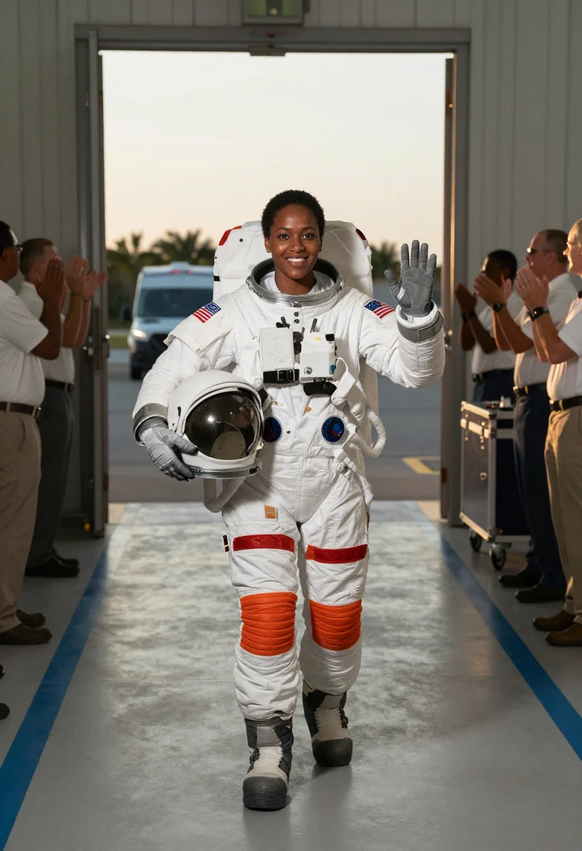 AI artemis iii sample — portrait of an astronaut, full-length portrait of a Black wo