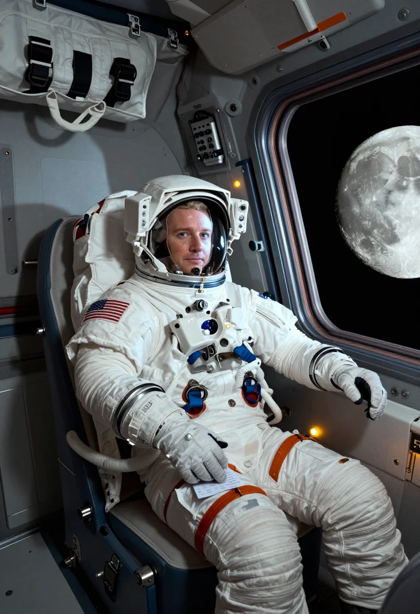 AI artemis iii sample — portrait of an astronaut, three-quarter half-length portrait