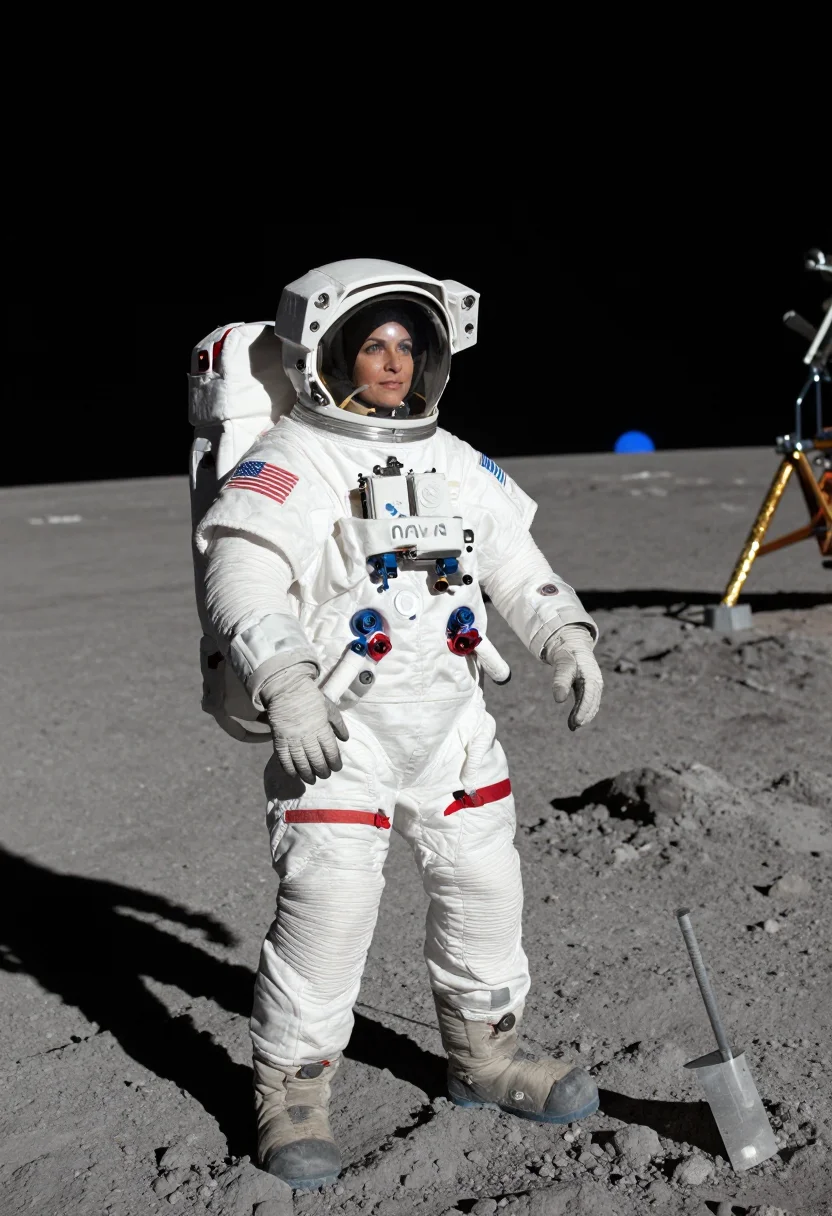 AI artemis iii sample — portrait of an astronaut, half-length three-quarter portrait