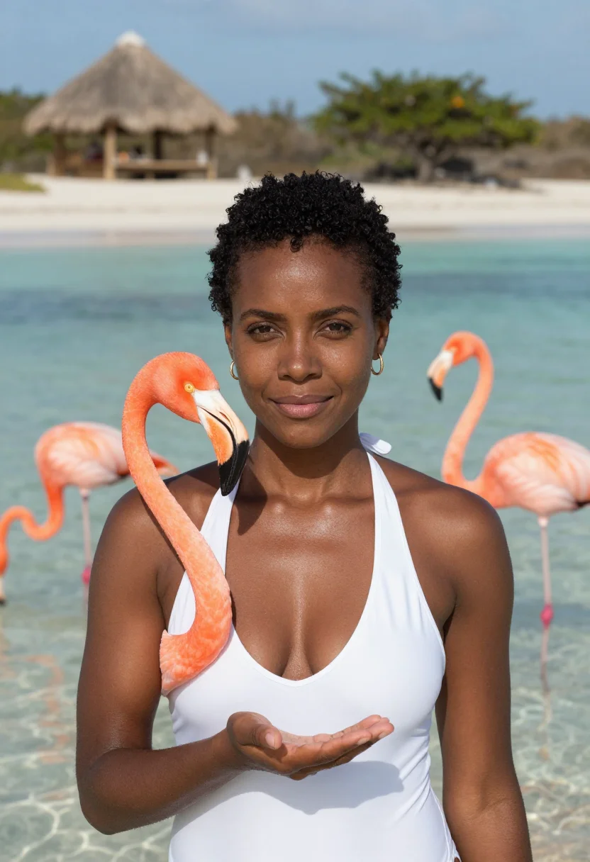 AI aruba sample — portrait of a woman, close head-and-shoulders portrait of an