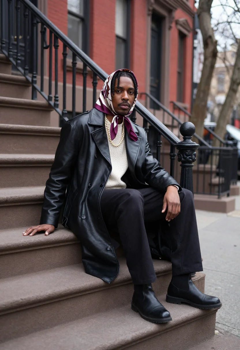 AI asap rocky harlem sample — portrait of a man, full-length portrait of a Black man with