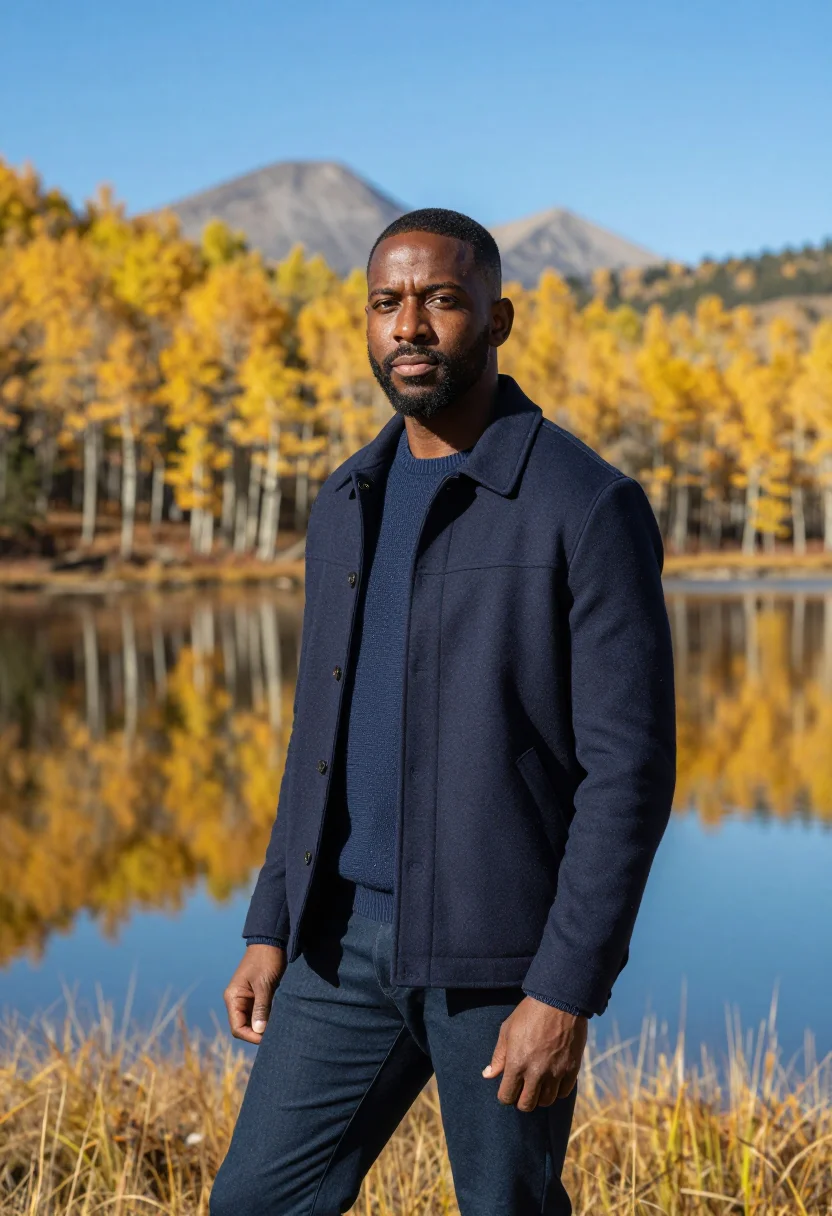 AI aspen gold october sample — portrait of a man, framed three-quarter length from the head