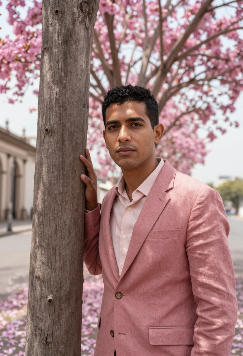 AI asuncion architect pink palace river sample — portrait of a man, a Paraguayan architect in his early thirt