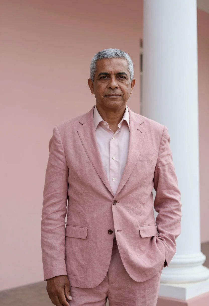 AI asuncion architect pink palace river sample — portrait of a man, a Paraguayan architect in his mid-fifties