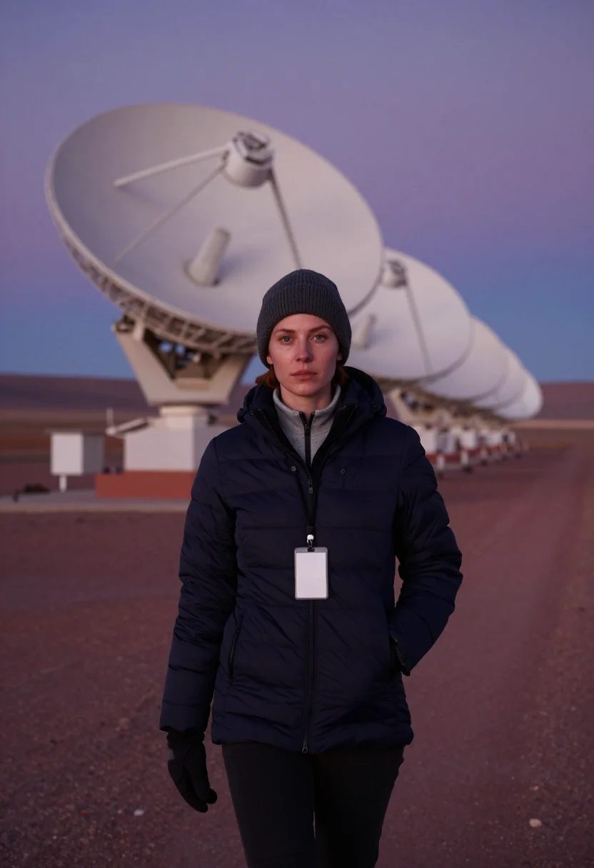 AI atacama observatory sample — portrait of a woman, hips-up portrait of a European woman in