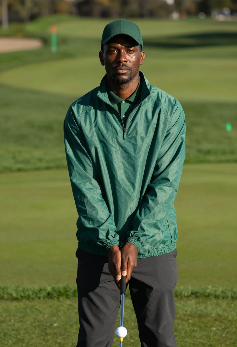 AI augusta green sample — portrait of a man, three-quarter portrait at chest height of