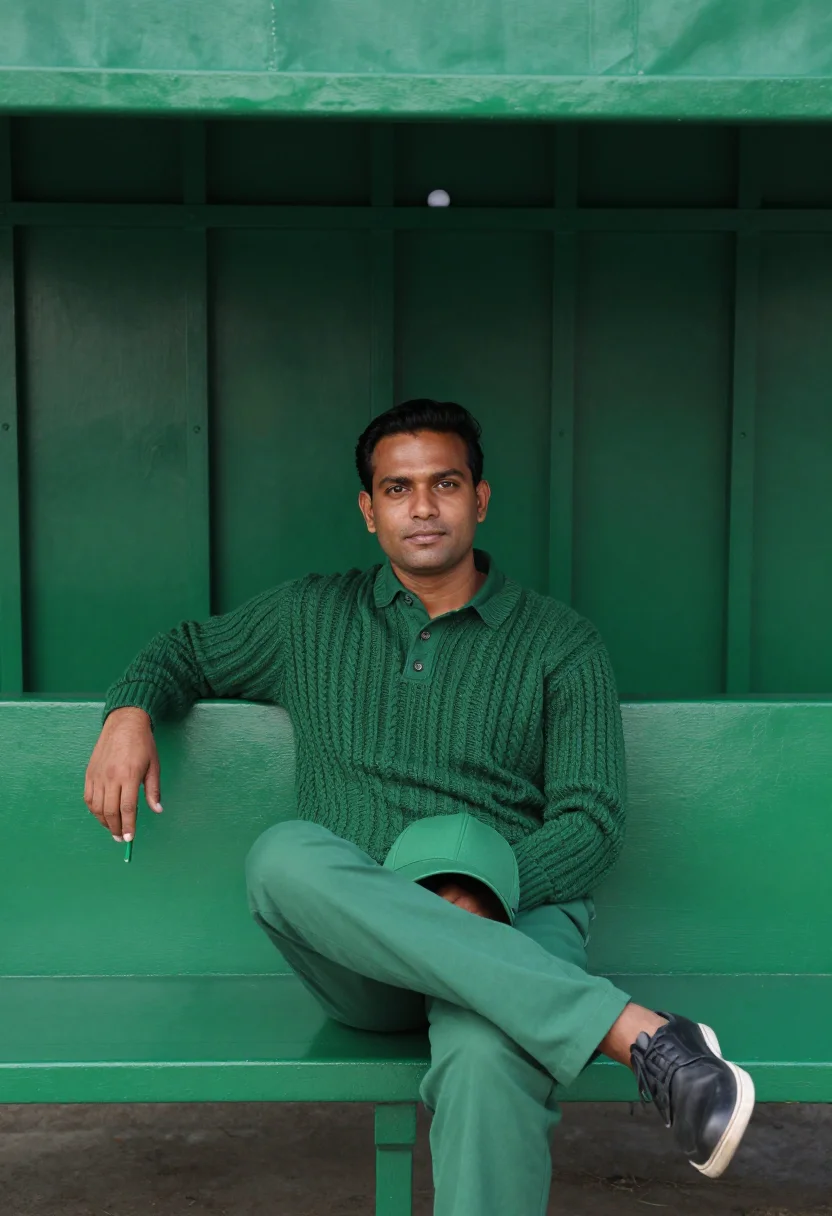 AI augusta green sample — portrait of a man, full-length seated portrait from hip heig