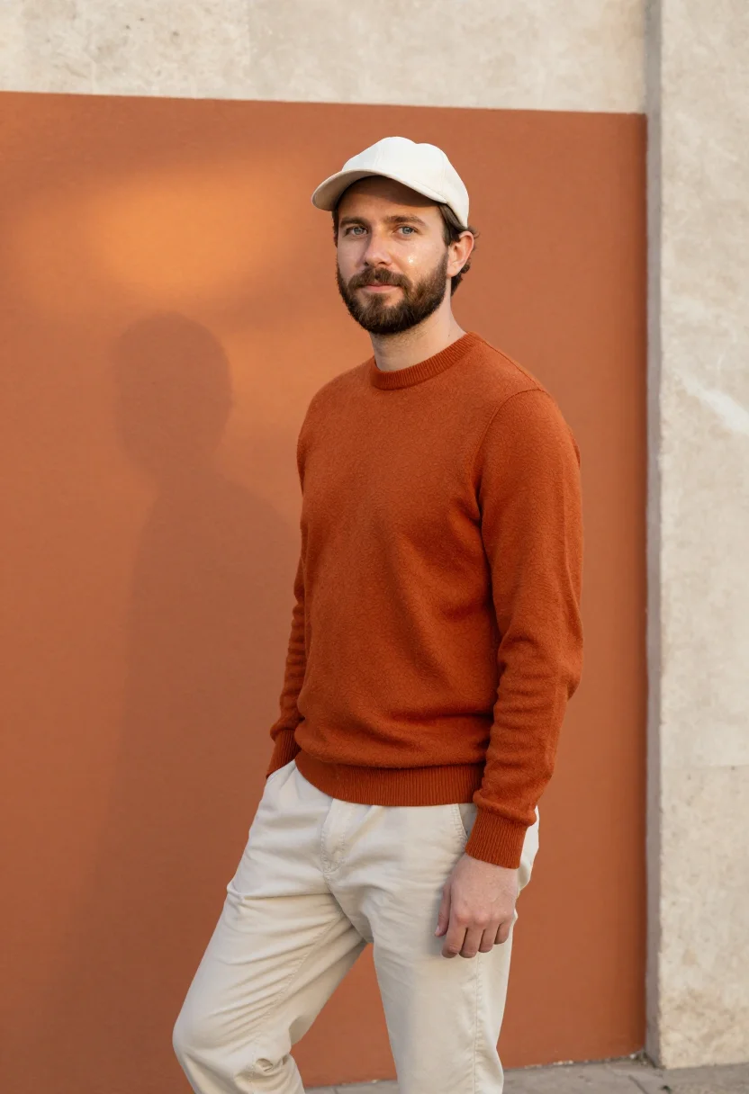 AI austin east side devrel burnt orange sample — portrait of a man, a developer-relations lead, a Western-Eur