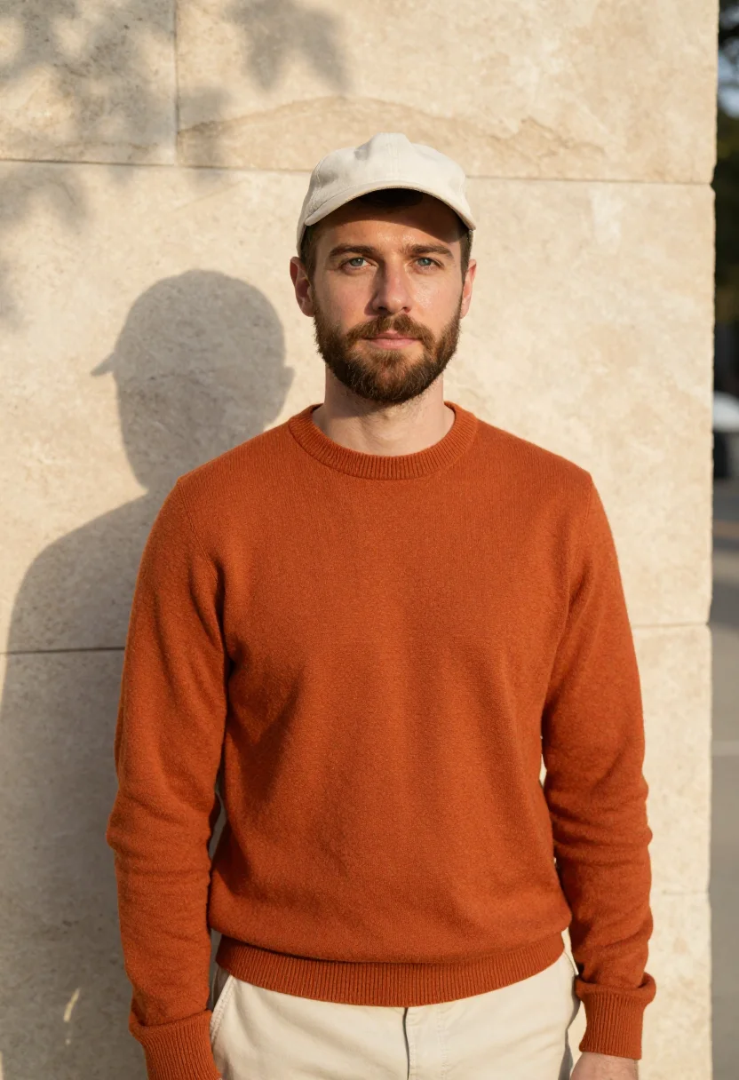 AI austin east side devrel burnt orange sample — portrait of a man, a developer-relations lead, a Western-Eur