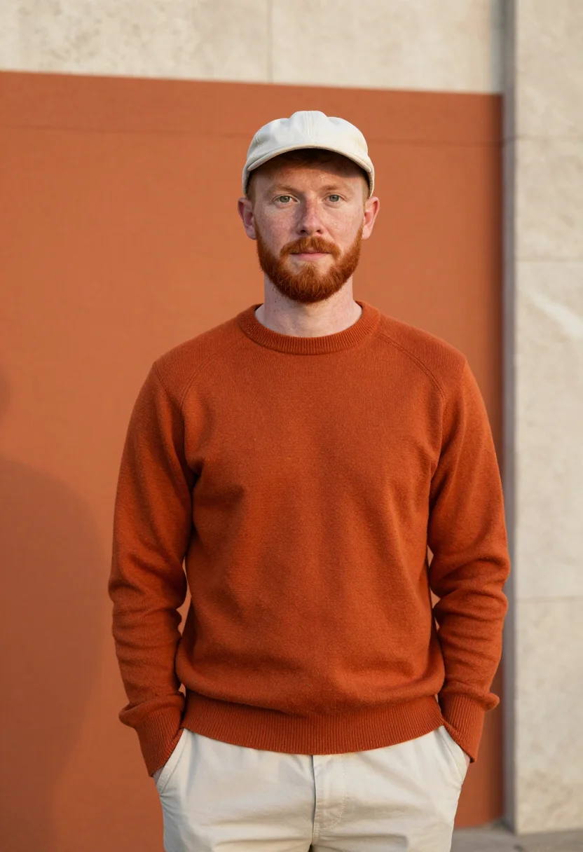 AI austin east side devrel burnt orange sample — portrait of a man, a developer-relations lead, an Irish-Amer
