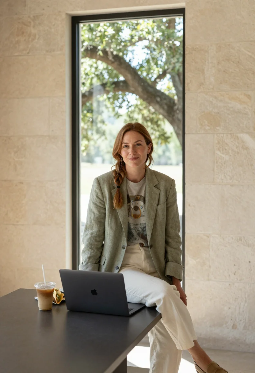 AI austin tech sample — portrait of a woman, half-length portrait of a Western-Europ