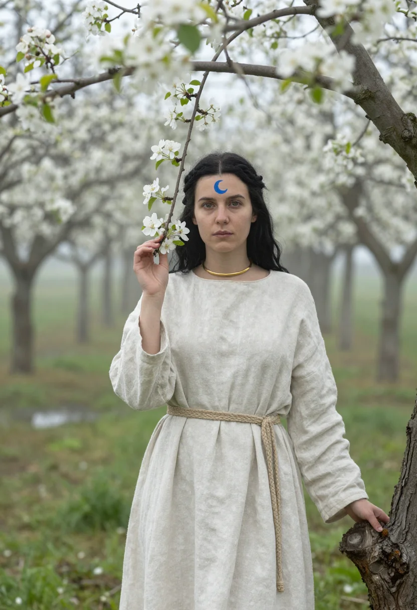 AI avalon priestess sample — portrait of a woman, chest-up portrait of a Western-European