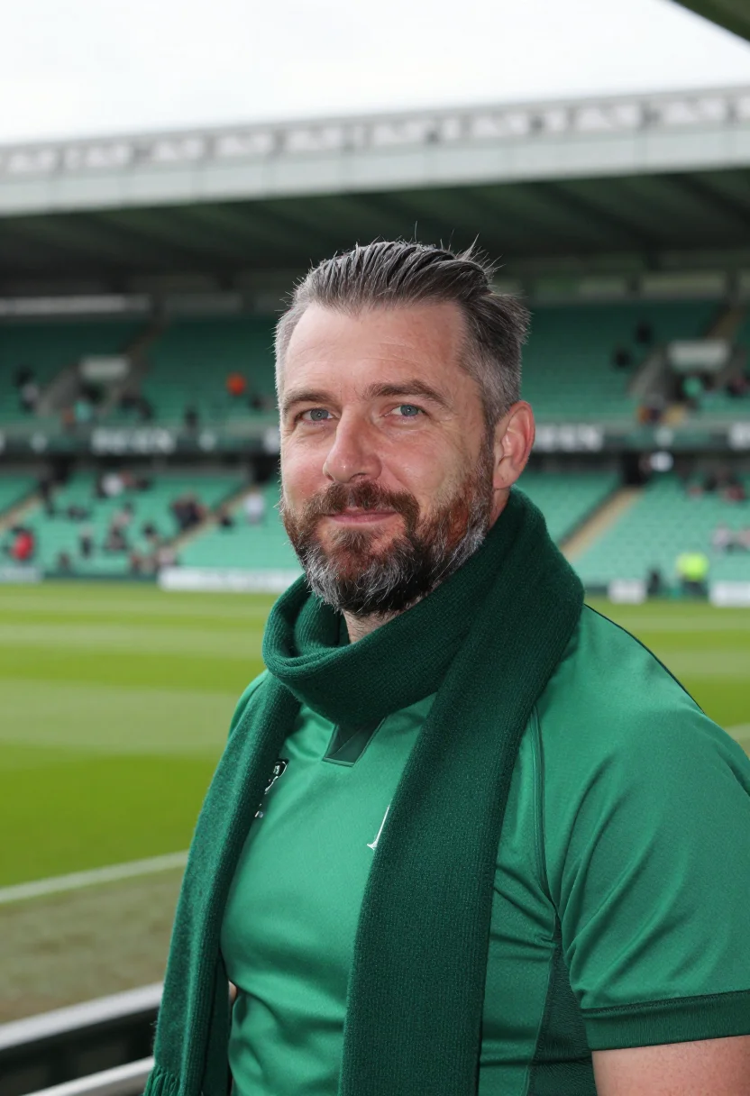 AI aviva stadium dublin six nations green sample — portrait of a man, a fan in his mid-forties of Irish descent
