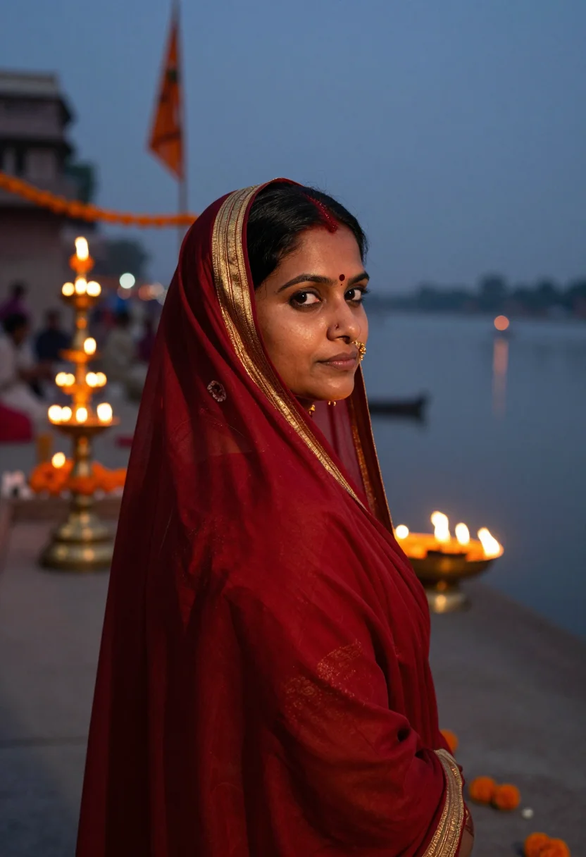 AI ayodhya sample — portrait of a woman, head-and-shoulders portrait of an India