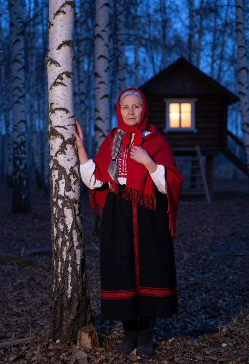AI baba yaga sample — portrait of a woman, half-length portrait of a Russian woman