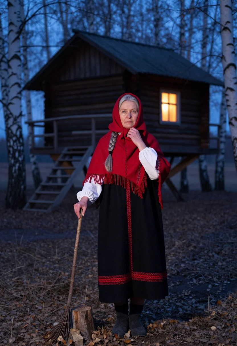 AI baba yaga sample — portrait of a woman, three-quarter-length portrait of a Russ