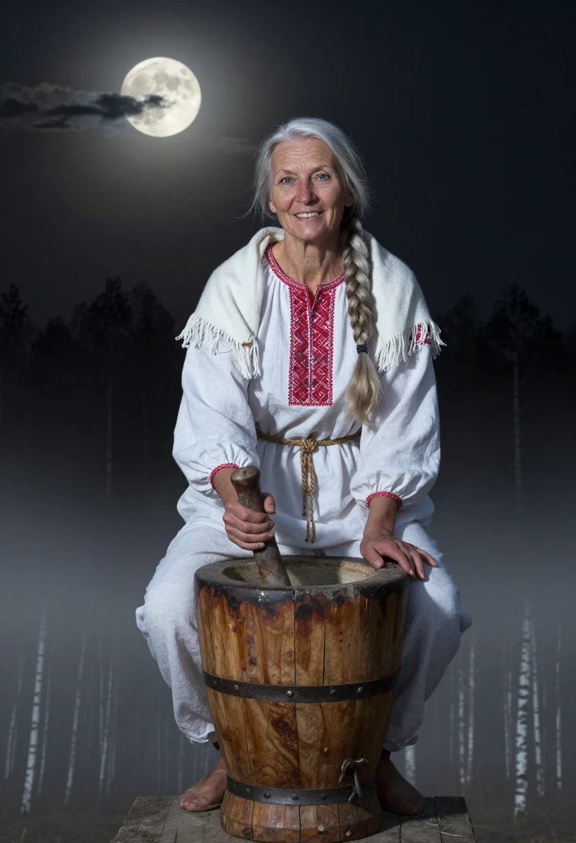 AI baba yaga sample — portrait of a woman, three-quarter-length portrait of a Russ