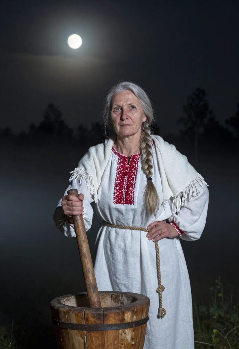 AI baba yaga sample — portrait of a woman, half-length portrait of a Russian woman