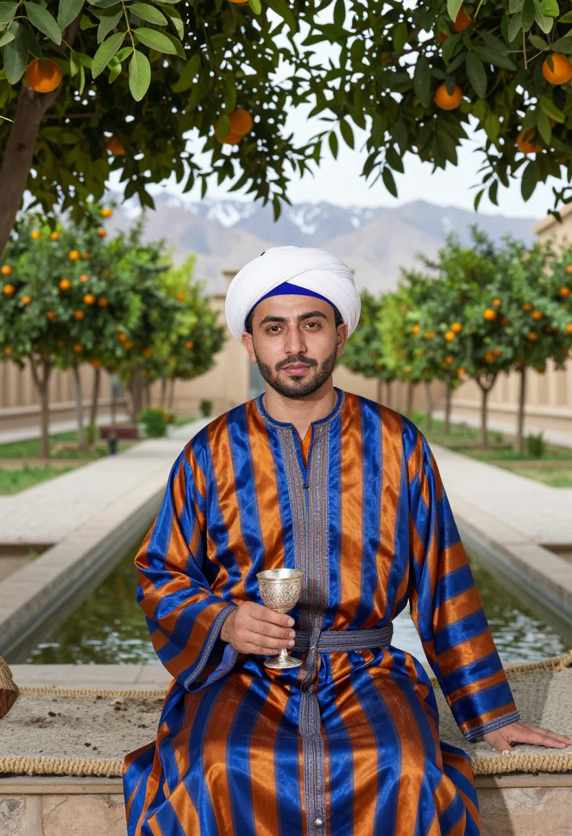 AI babur sample — portrait of a man, chest-up portrait of a Central-Asian man