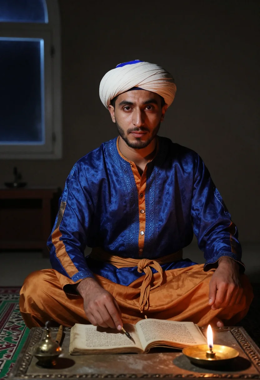 AI babur sample — portrait of a man, chest-up portrait of a Central-Asian man