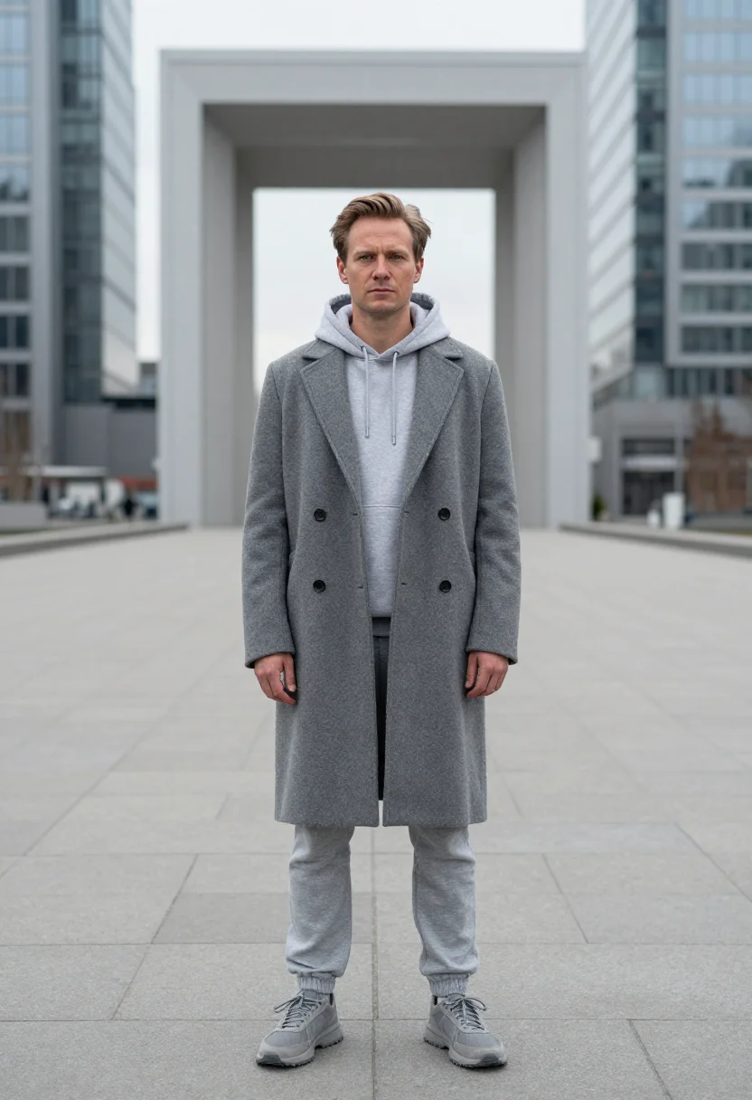 AI balenciaga triple s la defense grey men sample — portrait of a man, a Dutch man in his late thirties with fai
