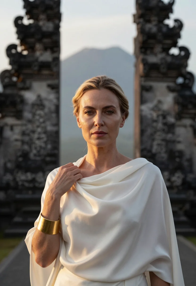 AI bali sample — portrait of a woman, head-and-shoulders portrait of a Wester