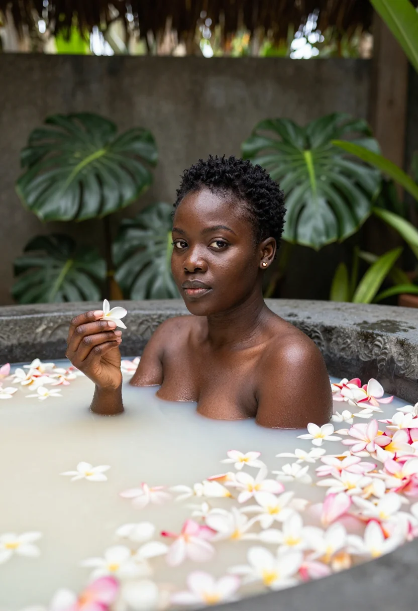 AI bali sample — portrait of a woman, shoulders-up portrait of a Black woman