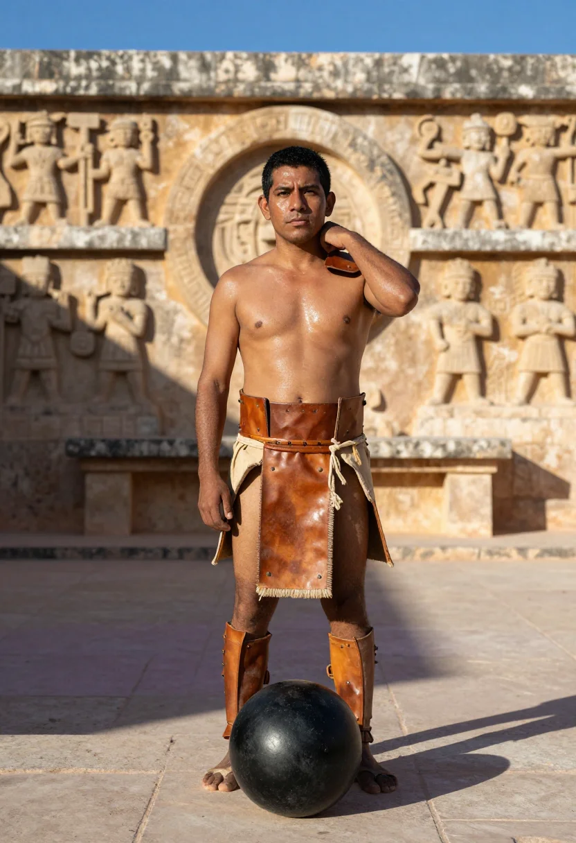 AI ballplayer sample — portrait of a man, close half-length portrait of a Maya man